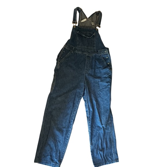 Bill Blass Denim Overalls Size Small Vintage Y2K Blue Carpenter Dungarees Casual - Picture 8 of 9